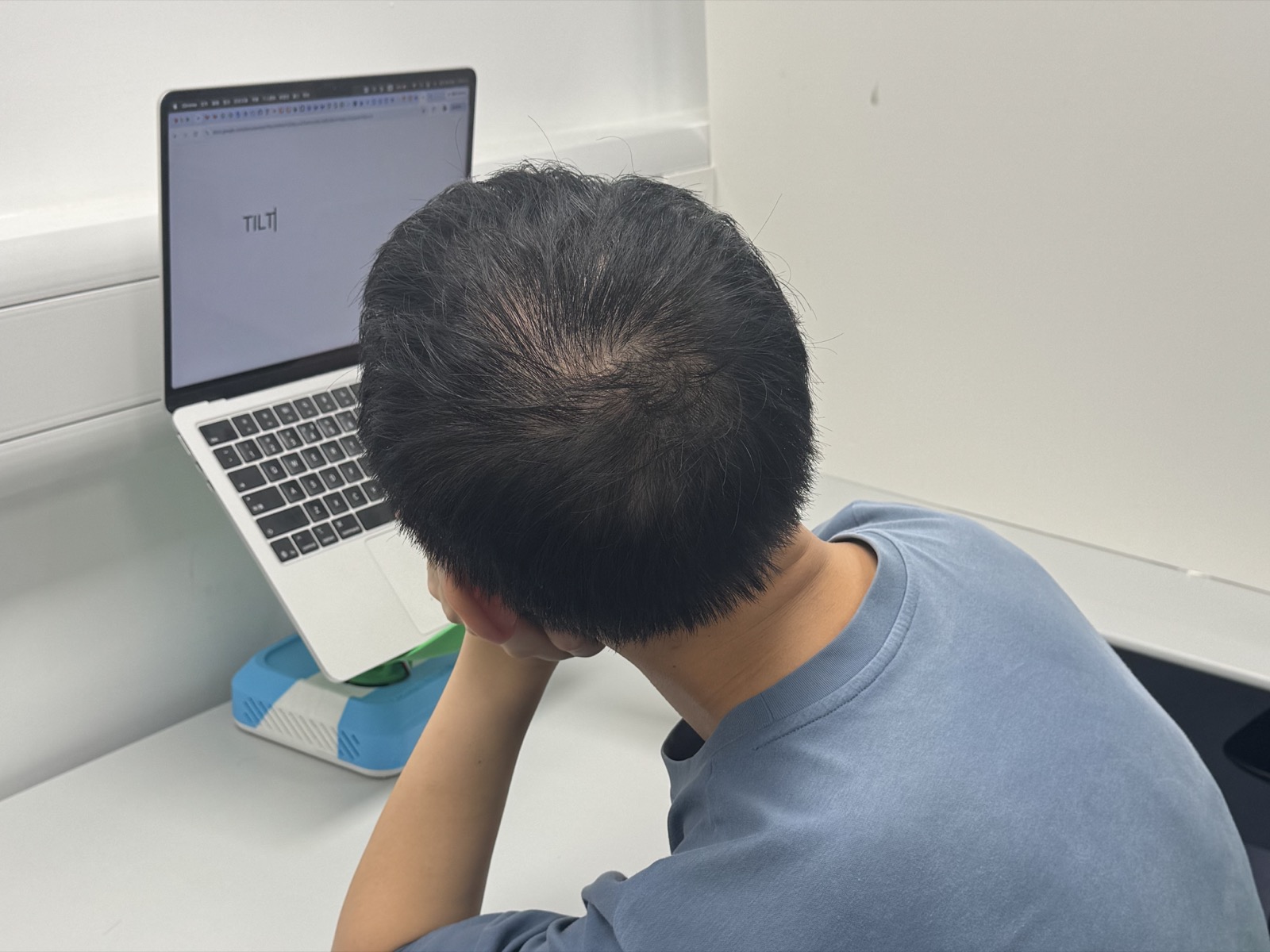 A user begins leaning to the side while using TILT